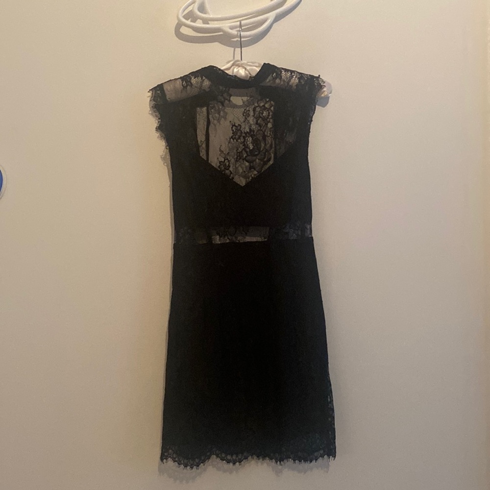 TOBI Black lace mini dress xs